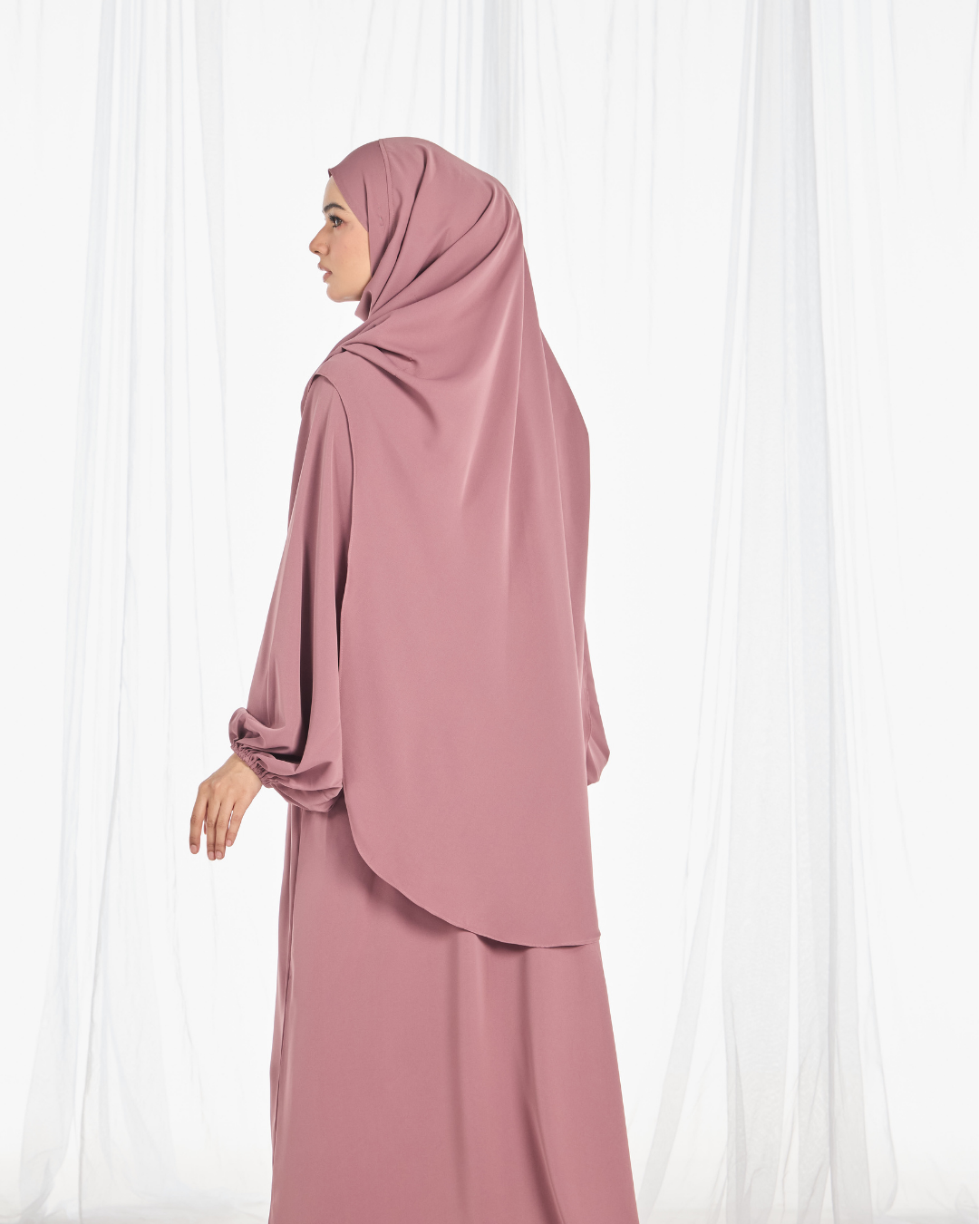 Warda Khimar Umrah Set in Dusty Rose