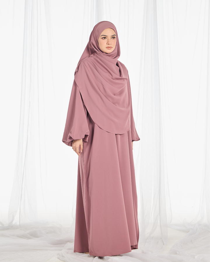 Warda Khimar Umrah Set in Dusty Rose