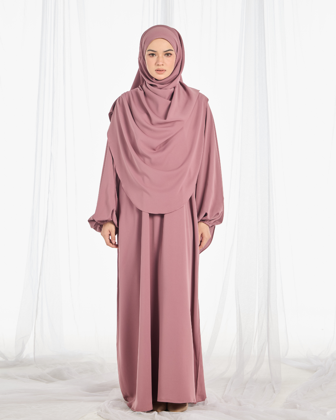 Warda Khimar Umrah Set in Dusty Rose
