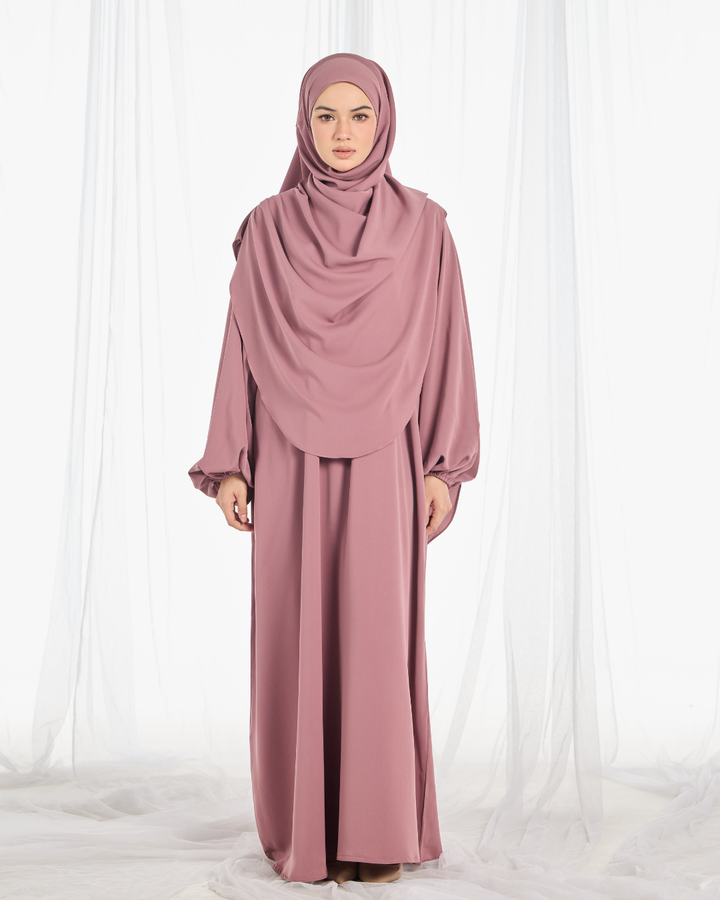 Warda Khimar Umrah Set in Dusty Rose