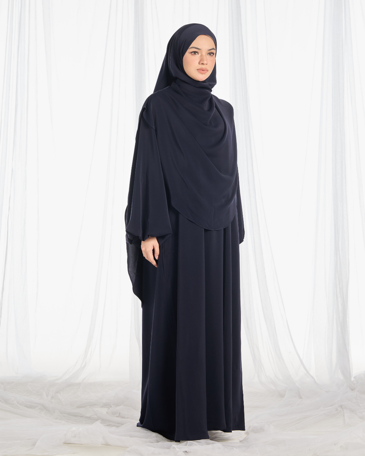 Warda Khimar Set in Navy