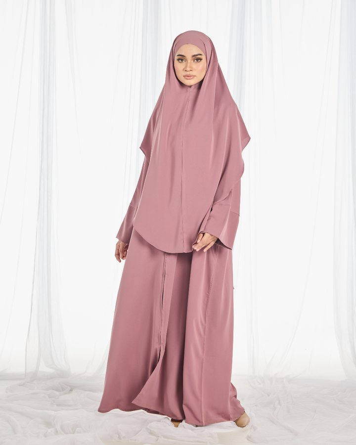 Safa Khimar Umrah Set in Dusty Rose