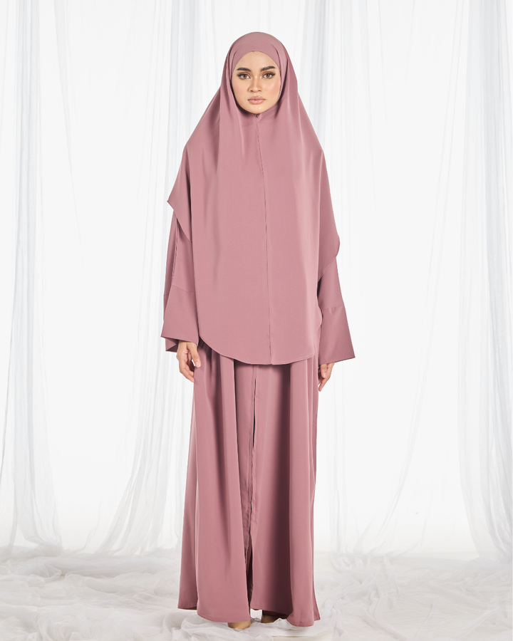 Safa Khimar Umrah Set in Dusty Rose