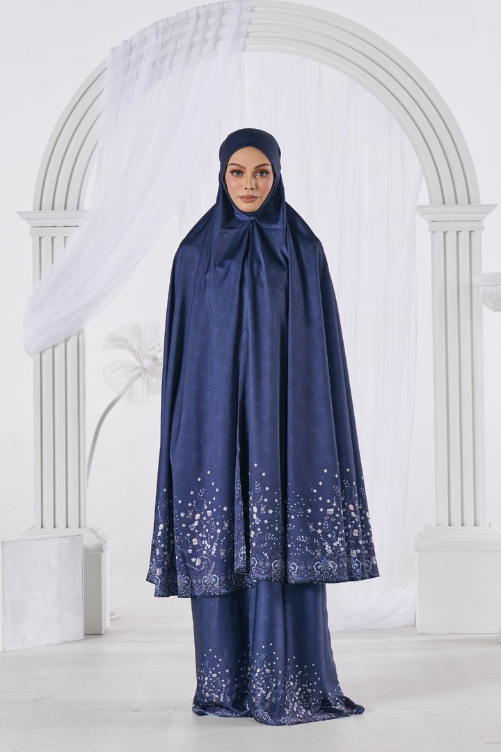 Telekung Bangsawan in Navy Blue
