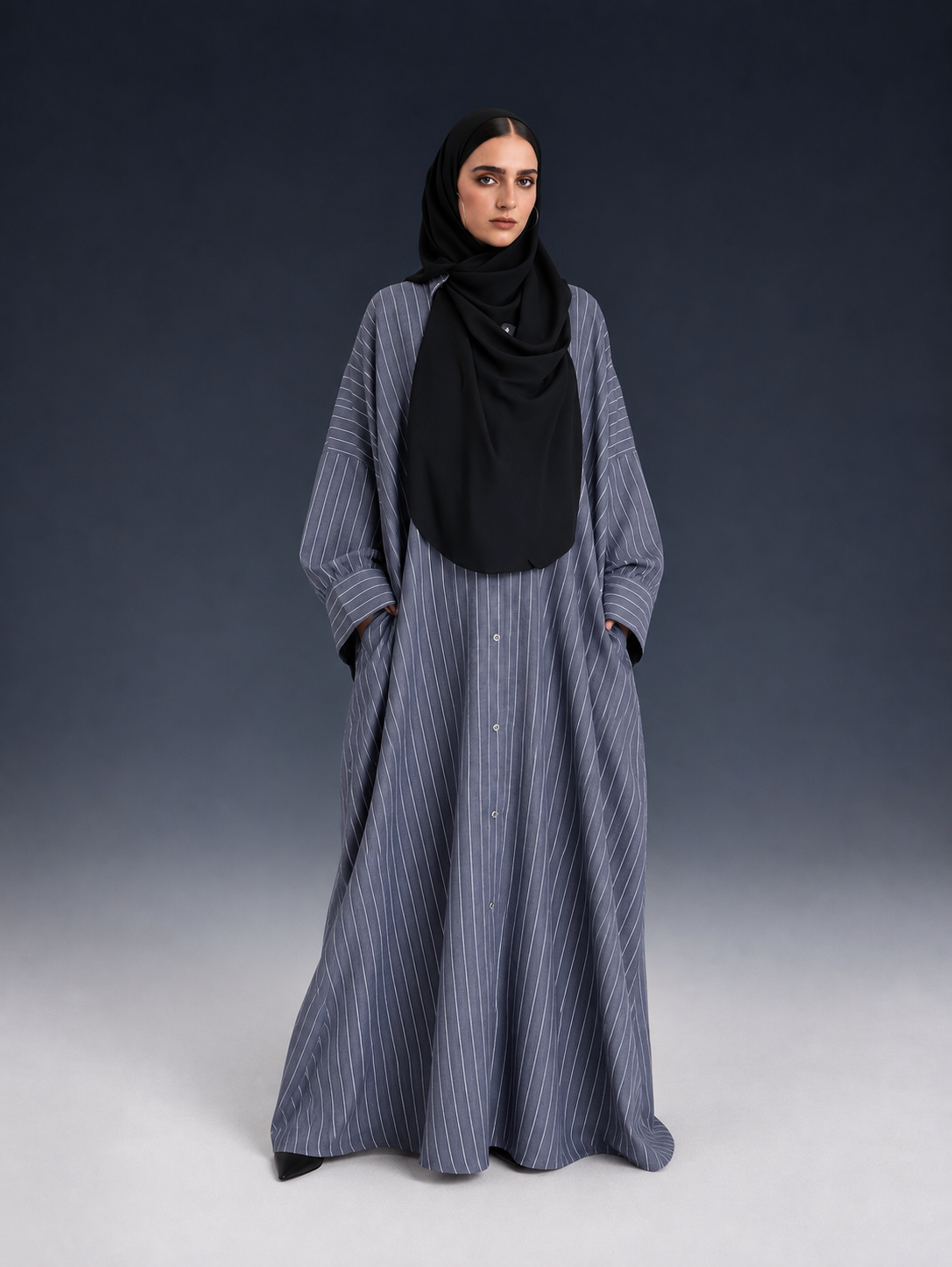 Alesa Striped Cotton Linen Shirtdress